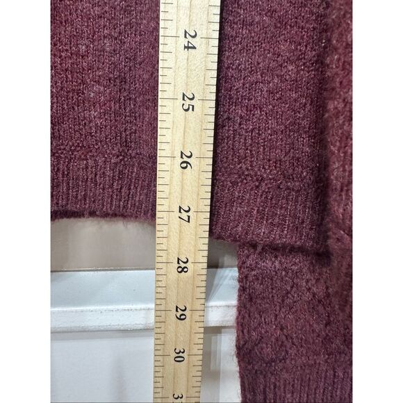 NWOT Kühl Sonata Pointelle Merino Wool Blend Knitted Maroon Sweater Women's L - Picture 9 of 11